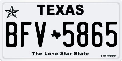 TX license plate BFV5865