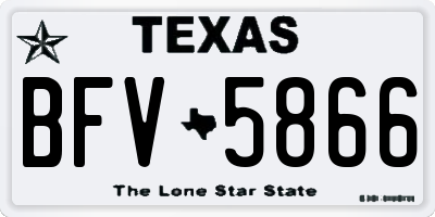 TX license plate BFV5866