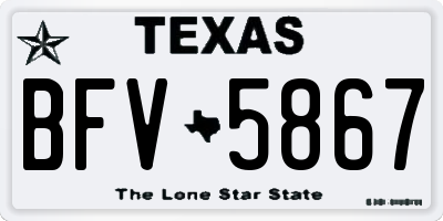 TX license plate BFV5867