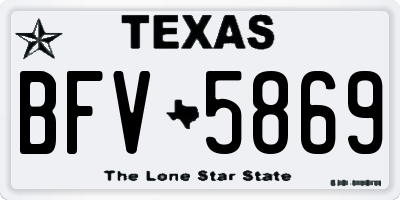 TX license plate BFV5869