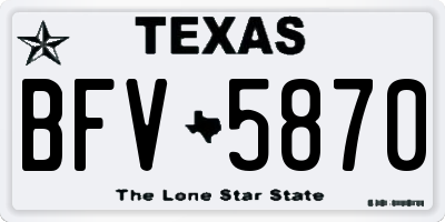 TX license plate BFV5870