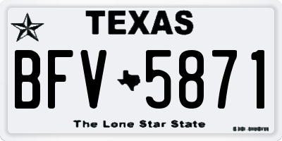 TX license plate BFV5871