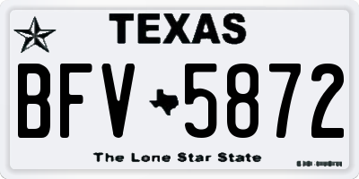 TX license plate BFV5872
