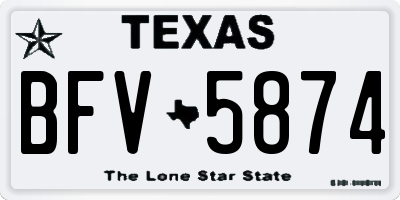 TX license plate BFV5874