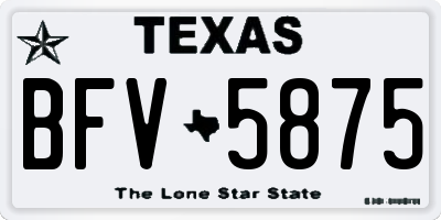 TX license plate BFV5875