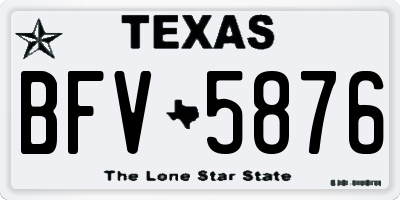 TX license plate BFV5876
