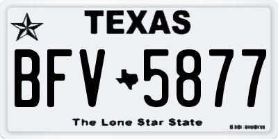 TX license plate BFV5877
