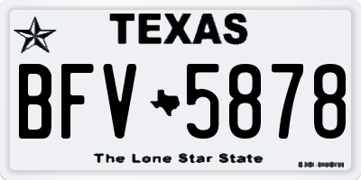 TX license plate BFV5878