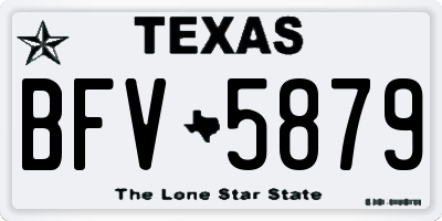 TX license plate BFV5879