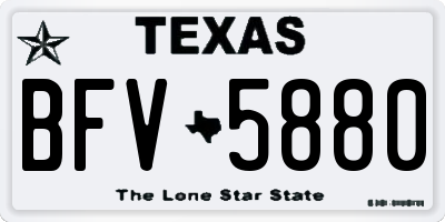 TX license plate BFV5880