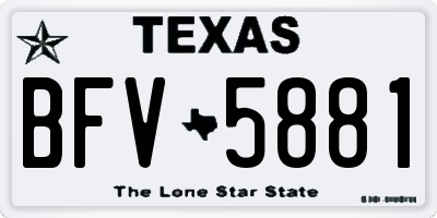 TX license plate BFV5881