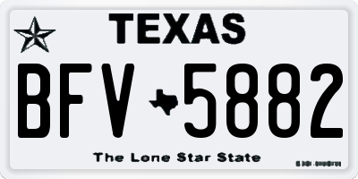 TX license plate BFV5882