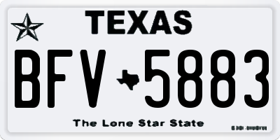 TX license plate BFV5883