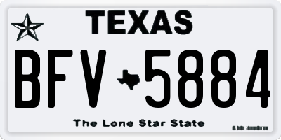 TX license plate BFV5884