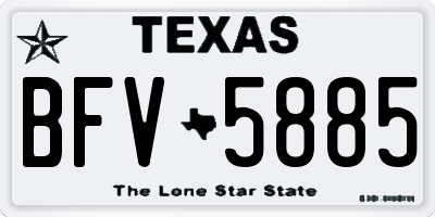 TX license plate BFV5885