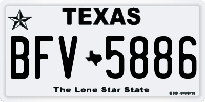 TX license plate BFV5886