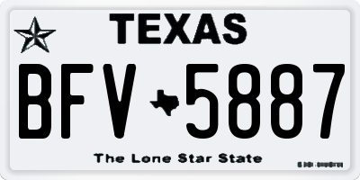 TX license plate BFV5887