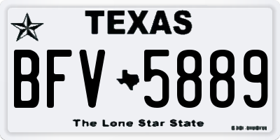 TX license plate BFV5889