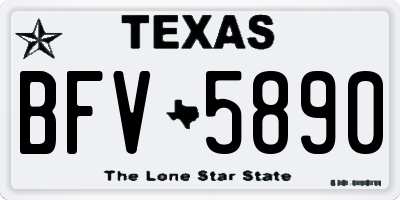 TX license plate BFV5890