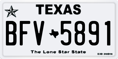 TX license plate BFV5891