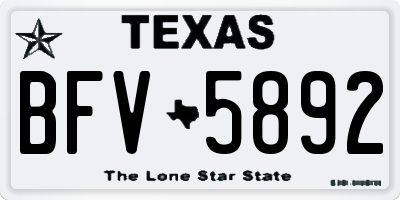 TX license plate BFV5892