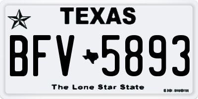 TX license plate BFV5893