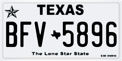 TX license plate BFV5896