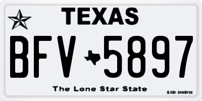 TX license plate BFV5897