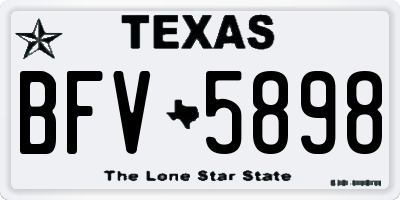 TX license plate BFV5898