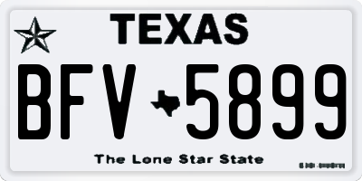 TX license plate BFV5899