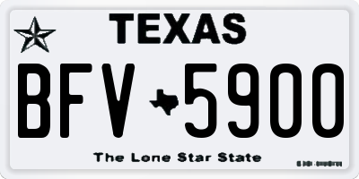 TX license plate BFV5900