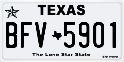 TX license plate BFV5901