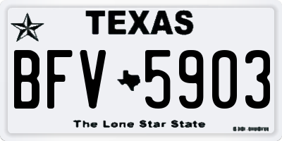 TX license plate BFV5903