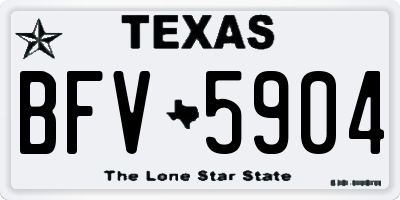 TX license plate BFV5904