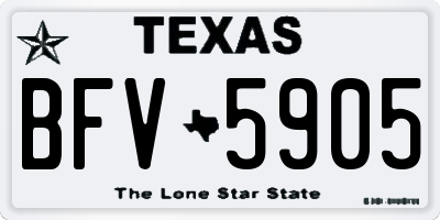 TX license plate BFV5905