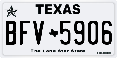 TX license plate BFV5906