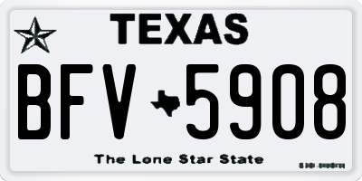 TX license plate BFV5908