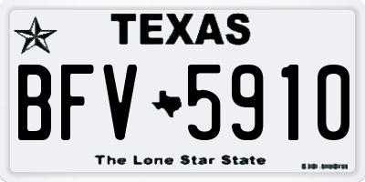 TX license plate BFV5910