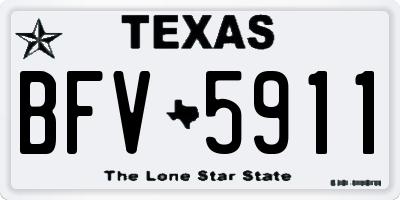TX license plate BFV5911