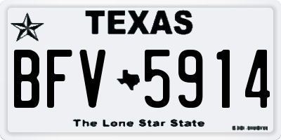 TX license plate BFV5914