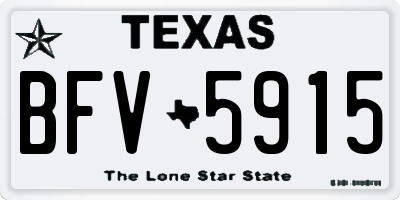 TX license plate BFV5915