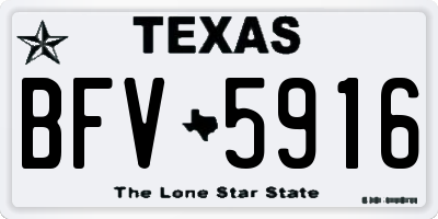 TX license plate BFV5916