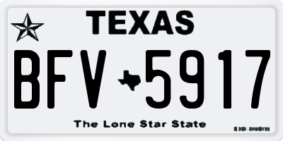 TX license plate BFV5917