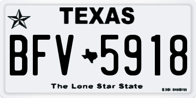 TX license plate BFV5918