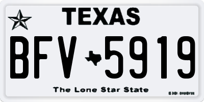 TX license plate BFV5919