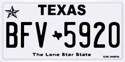 TX license plate BFV5920