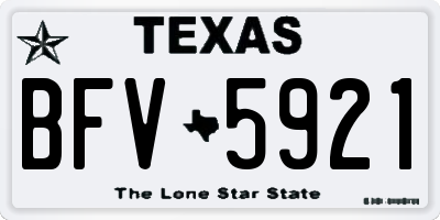 TX license plate BFV5921