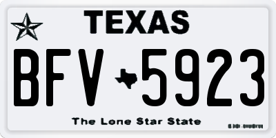 TX license plate BFV5923