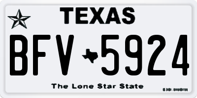 TX license plate BFV5924