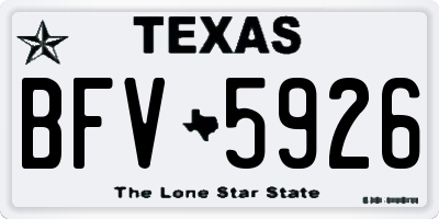 TX license plate BFV5926